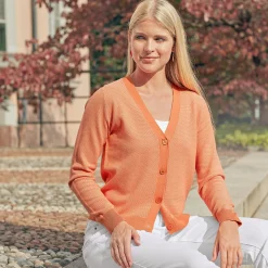 2 farbiger Cardigan mit Struktur und Knöpfen