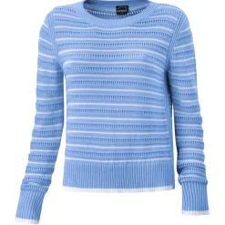 Ajourpullover mit feinem Streifenmuster für Damen