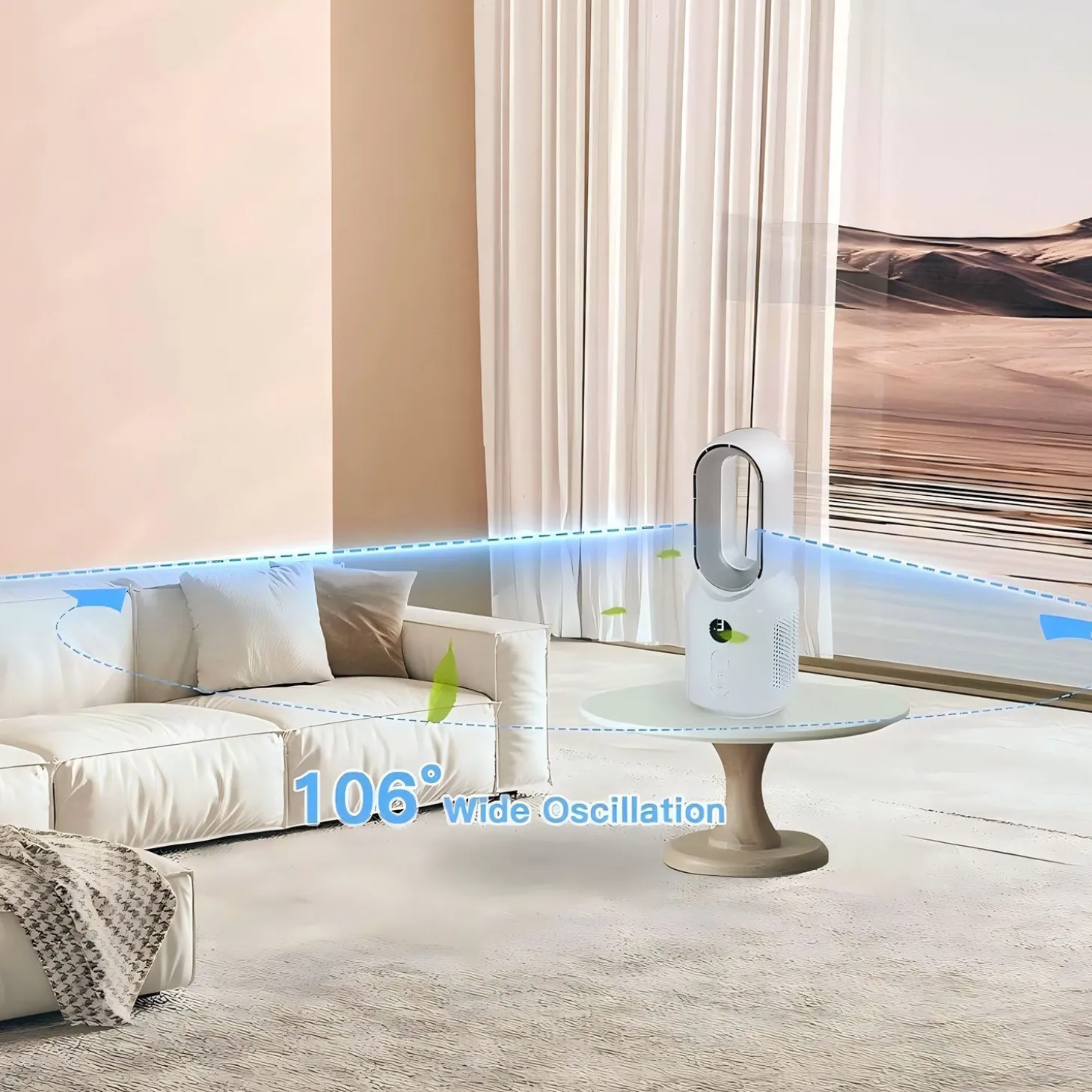 Akku-Tischventilator, mit Licht