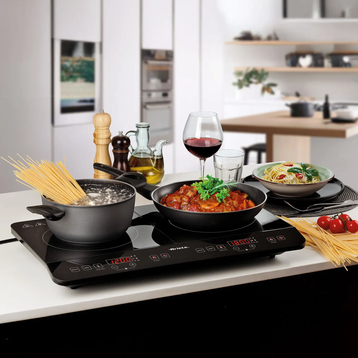 Ariete Doppel-Induktionsplatte mit 2-stündiger Warmhaltefunktion