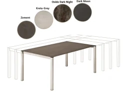 Ausziebarer Gartentisch mit Dektonplatte Kreta-Grey