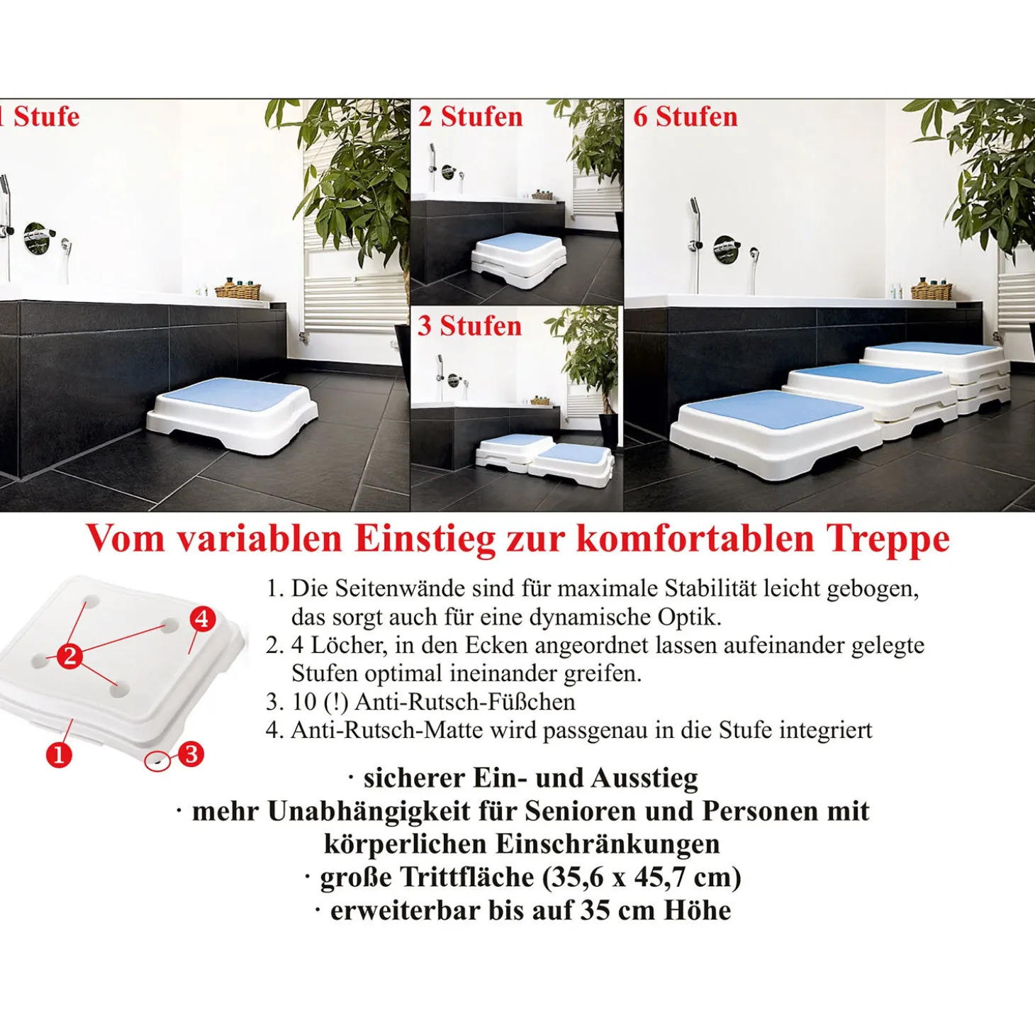 Badewannen Ein- und Ausstiegs-Stufe