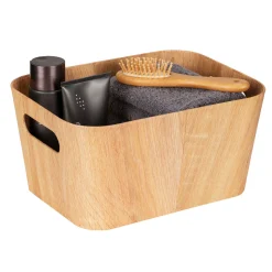 Badkorb Longiano aus Pappe in Holzoptik