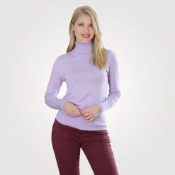 Basic Rollkragenpullover Damen uni