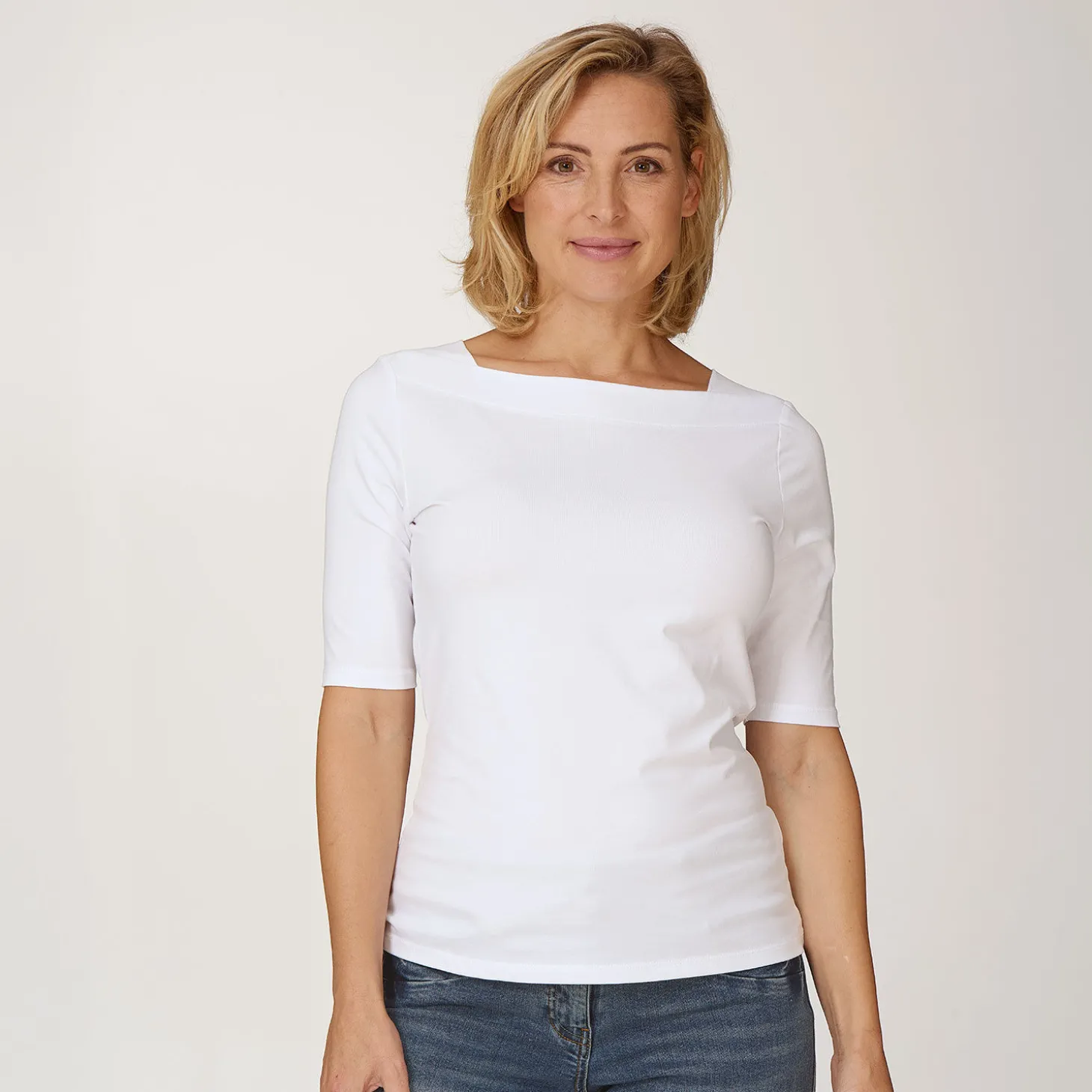Basic Shirt mit Karree-Ausschnitt