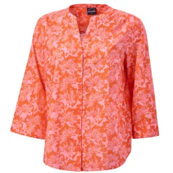 Baumwollbluse mit 3/4 Ärmeln und Allover-Print