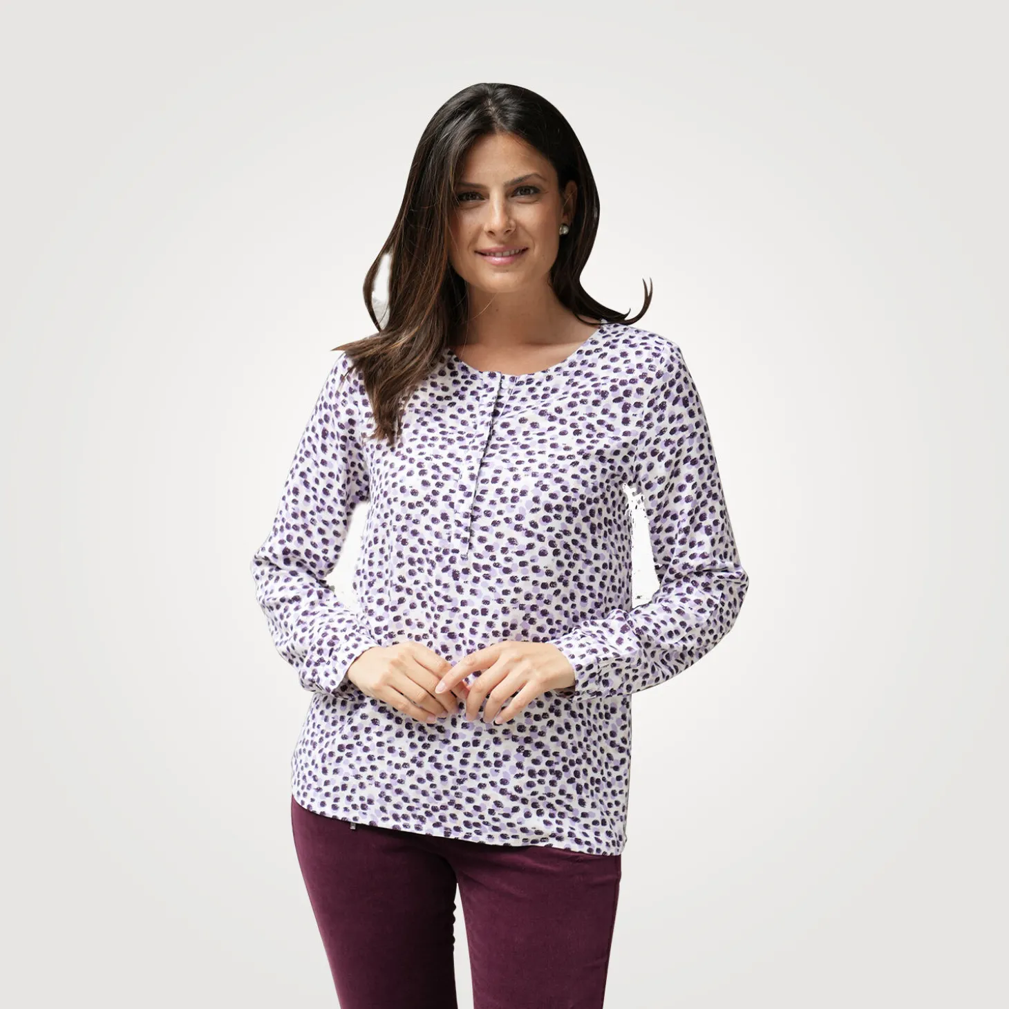 Bedruckte Artime Bluse mit Tupfen
