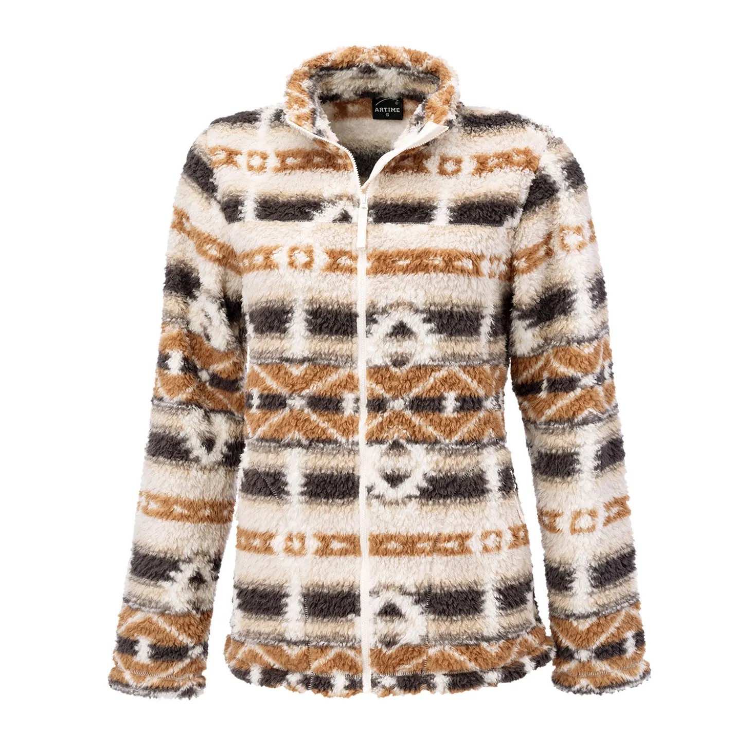 Bedruckte Damen Sherpa Fleece Jacke
