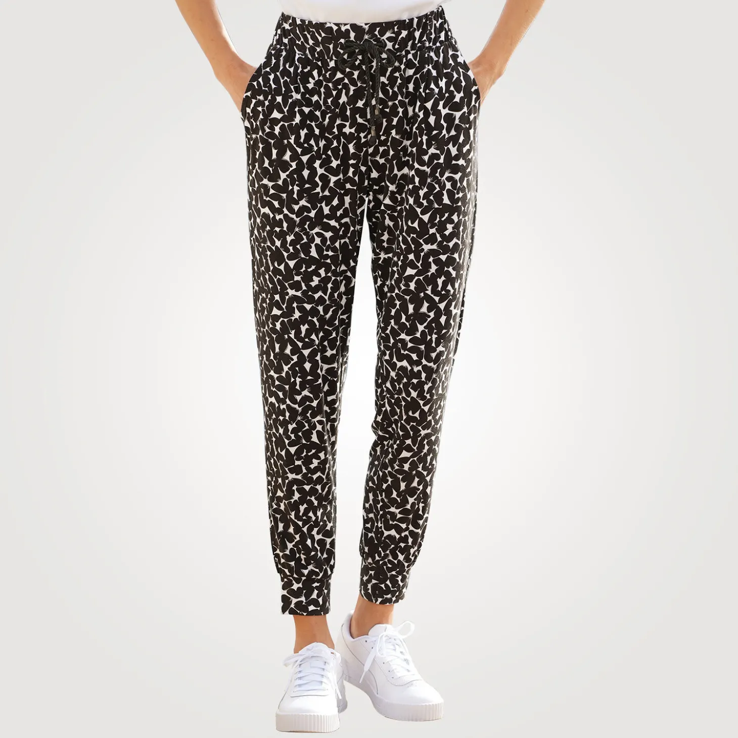 Bedruckte Jerseyhose lang