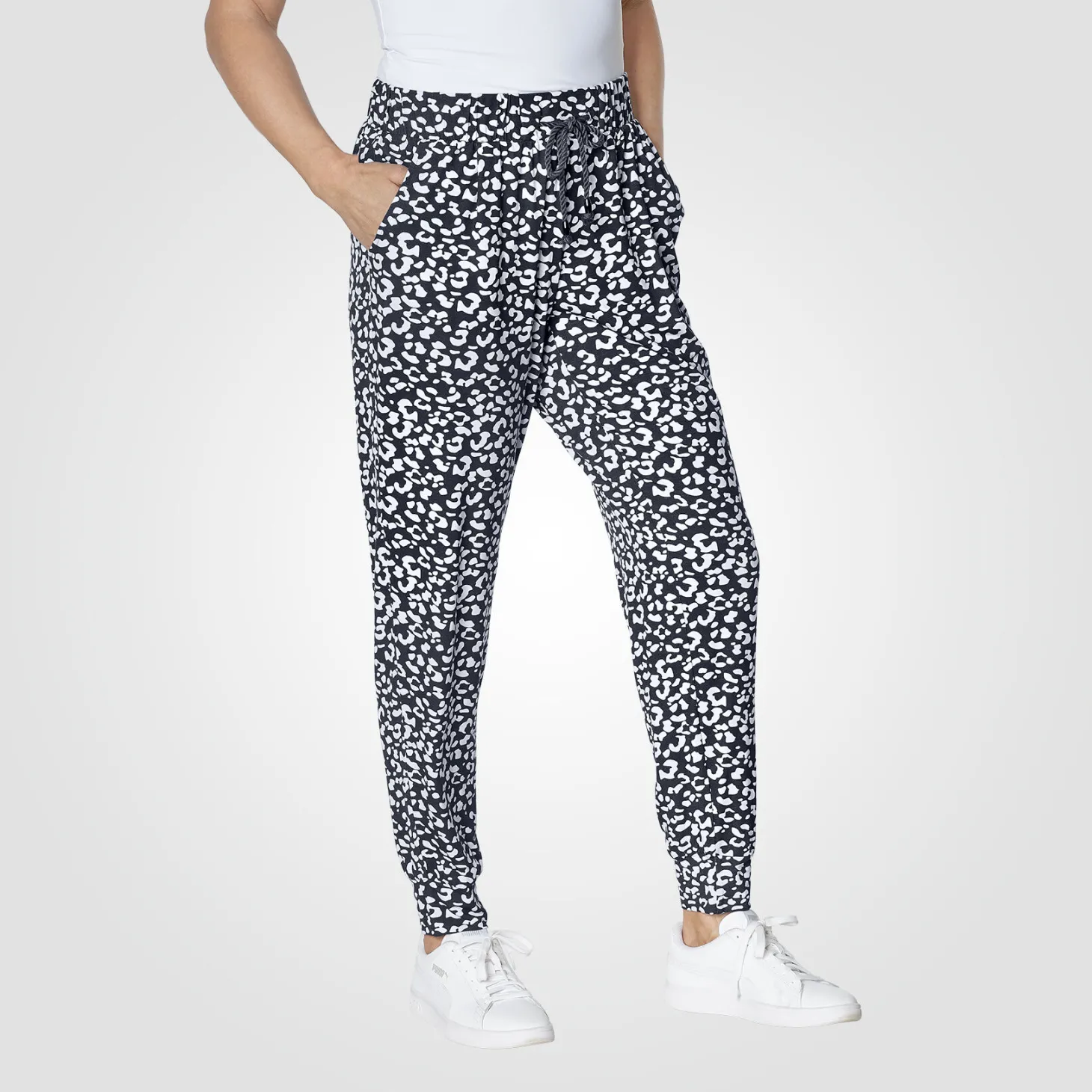 Bedruckte Jerseyhose lang