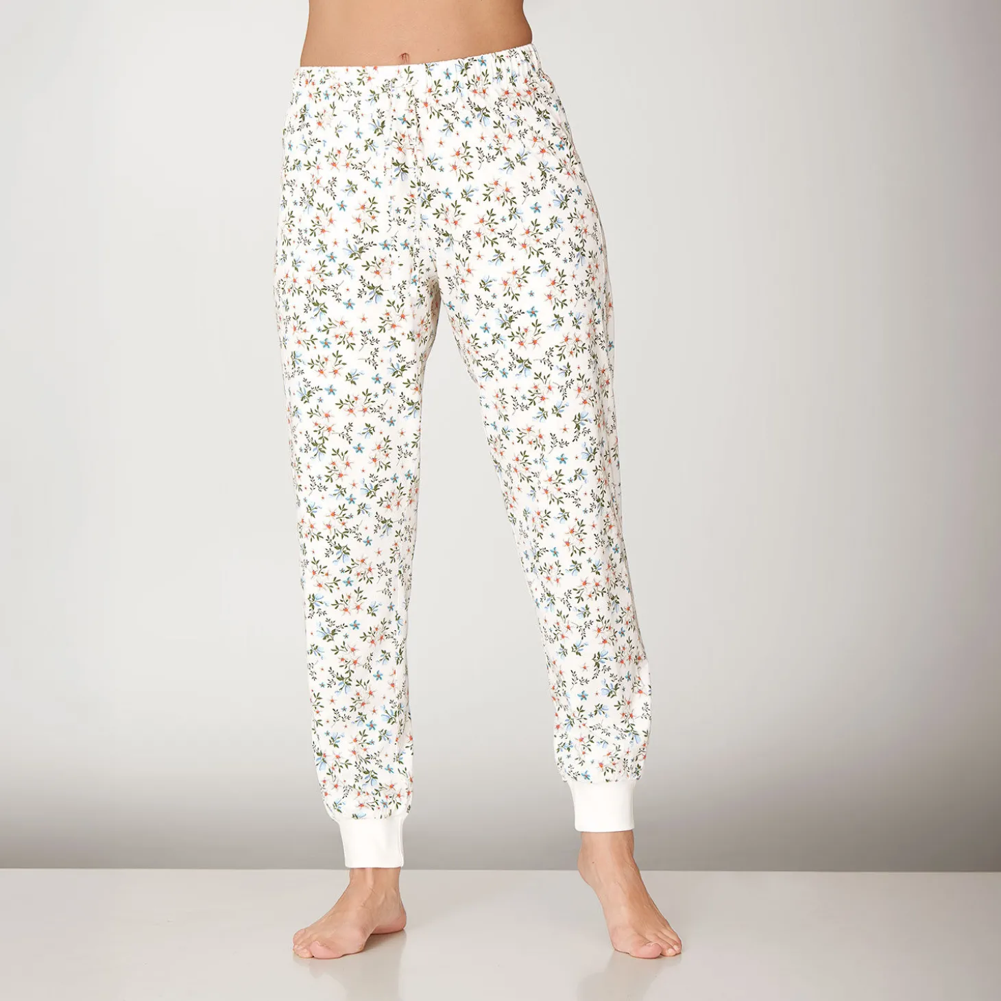 Bedruckte Pyjama Hose mit Bündchenabschluss