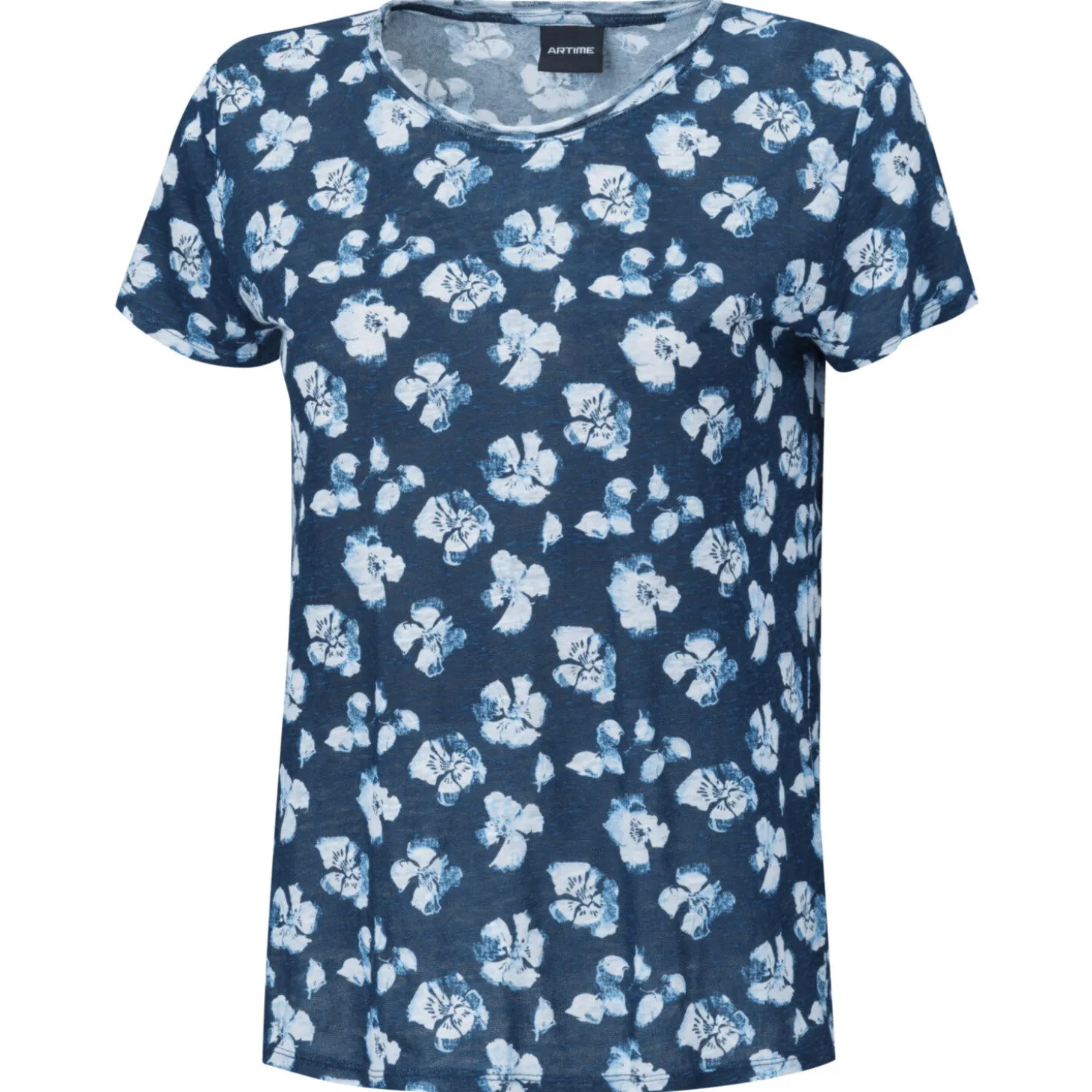 Bedrucktes Leinen T-Shirt
