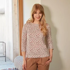 Bedrucktes Shirt mit 3/4 Ärmeln