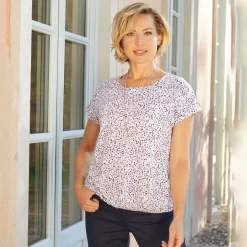 Bequemes T-Shirt mit floralem Print für Damen