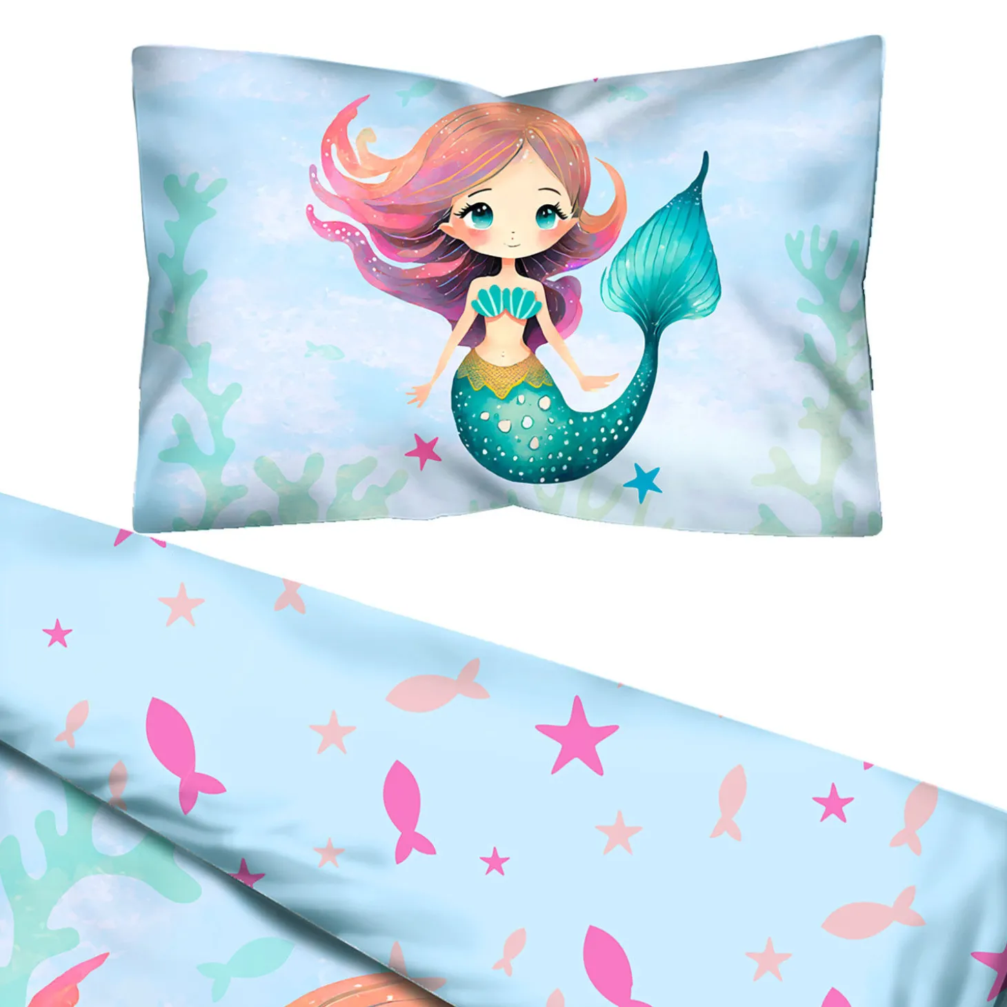 Bettwäsche kleine Meerjungfrau und Fische