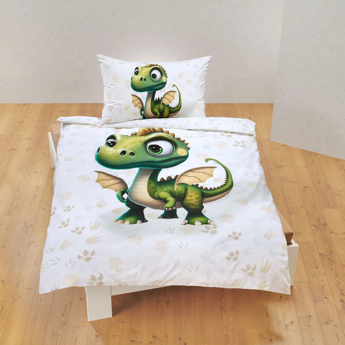 Bettwäsche kleiner grüner Drache
