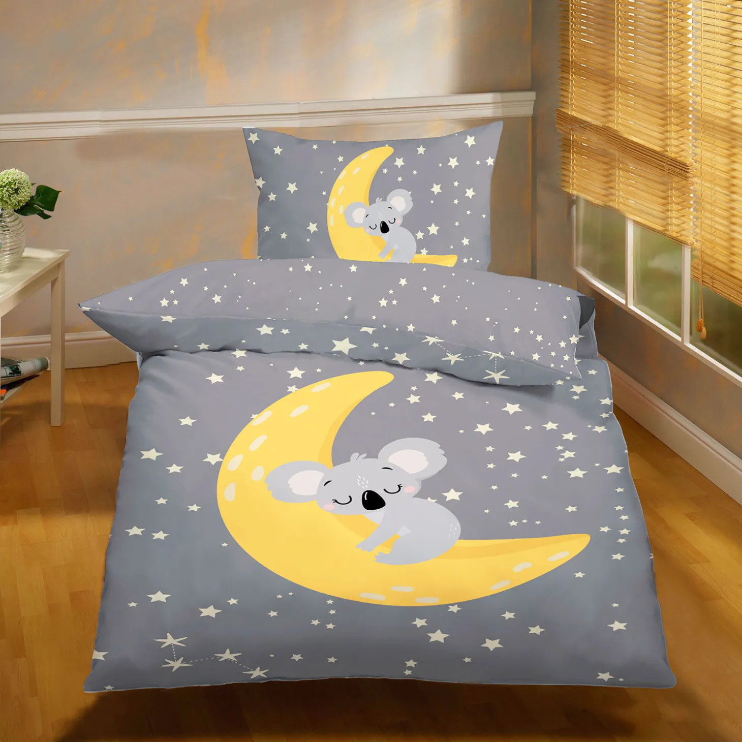 Bettwäsche Koala-Traum Sterne und Mond