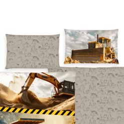 Bettwäsche mit Baustellenmotiven