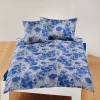 Bettwäsche mit blauem Blumenprint