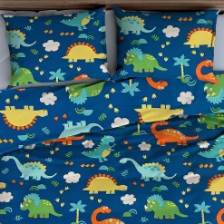 Bettwäsche mit bunten, niedlichen Dinos
