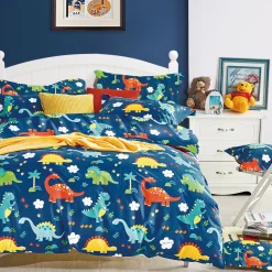 Bettwäsche mit bunten, niedlichen Dinos
