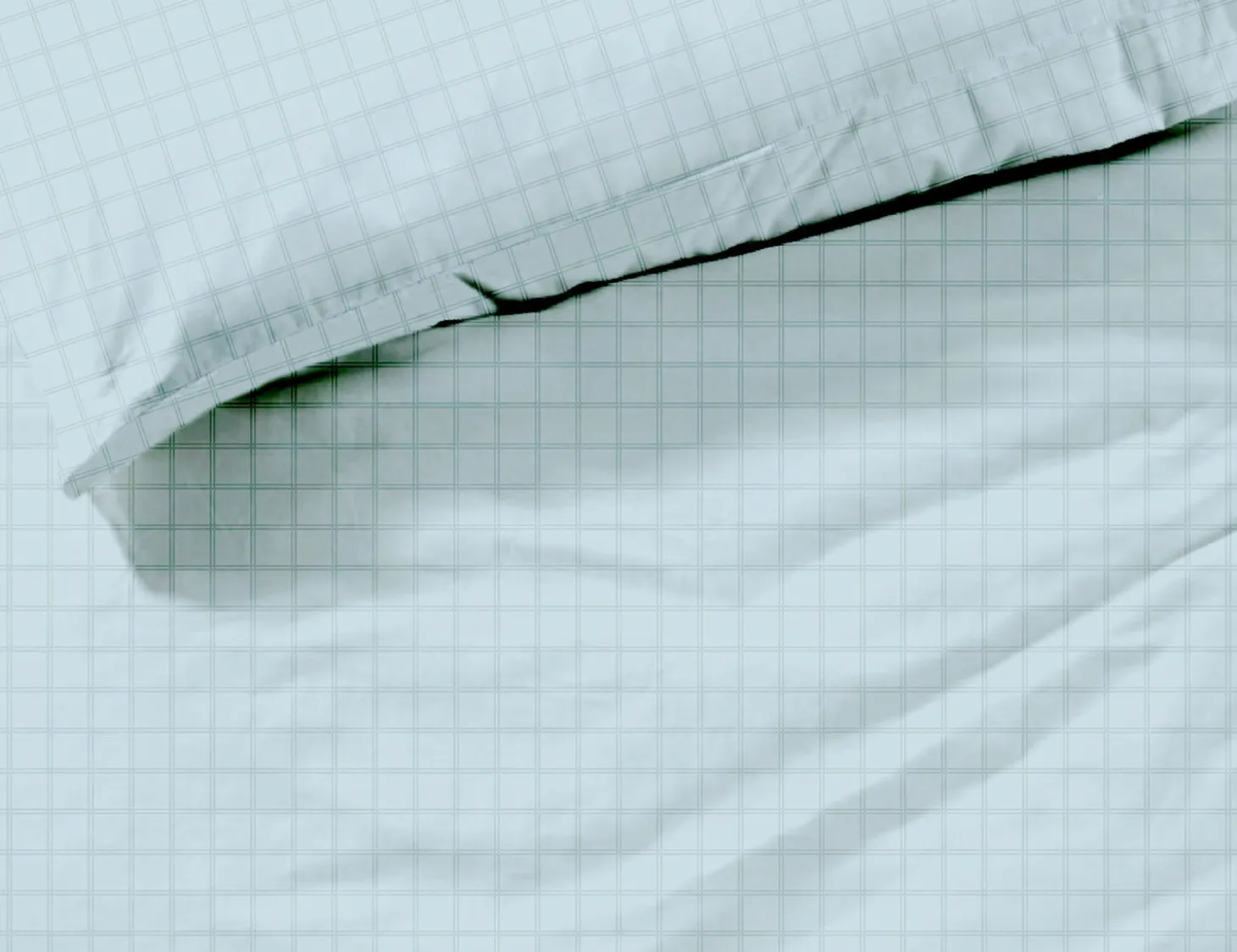 Bettwäsche mit kariertem Muster aus Damast