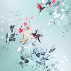 Bettwäsche mit Kolibri- und Blumenmotiv