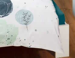 Bettwäsche mit Kreisen und floralem Muster