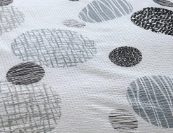 Bettwäsche mit Kreismuster in grau und schwarz