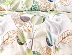 Bettwäsche mit kunstvollem Blumen- Blätterprint