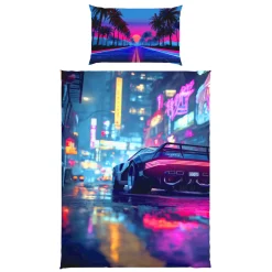 Bettwäsche mit Neon-Autodesign
