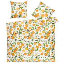 Bettwäsche mit Orangen und Blütenmotiv