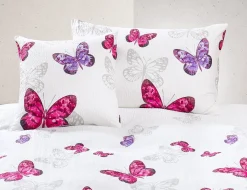 Bettwäsche mit Schmetterlingen pink-lila
