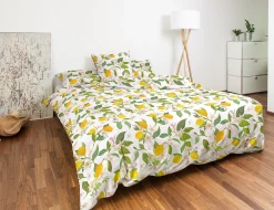 Bettwäsche mit sommerlichem Zitronenmuster