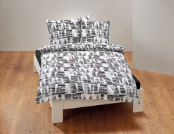 Bettwäsche mit Triangelmuster schwarz-weiss