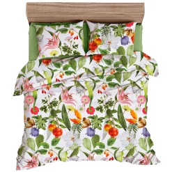 Bettwäsche mit tropischen Blüten & Früchten