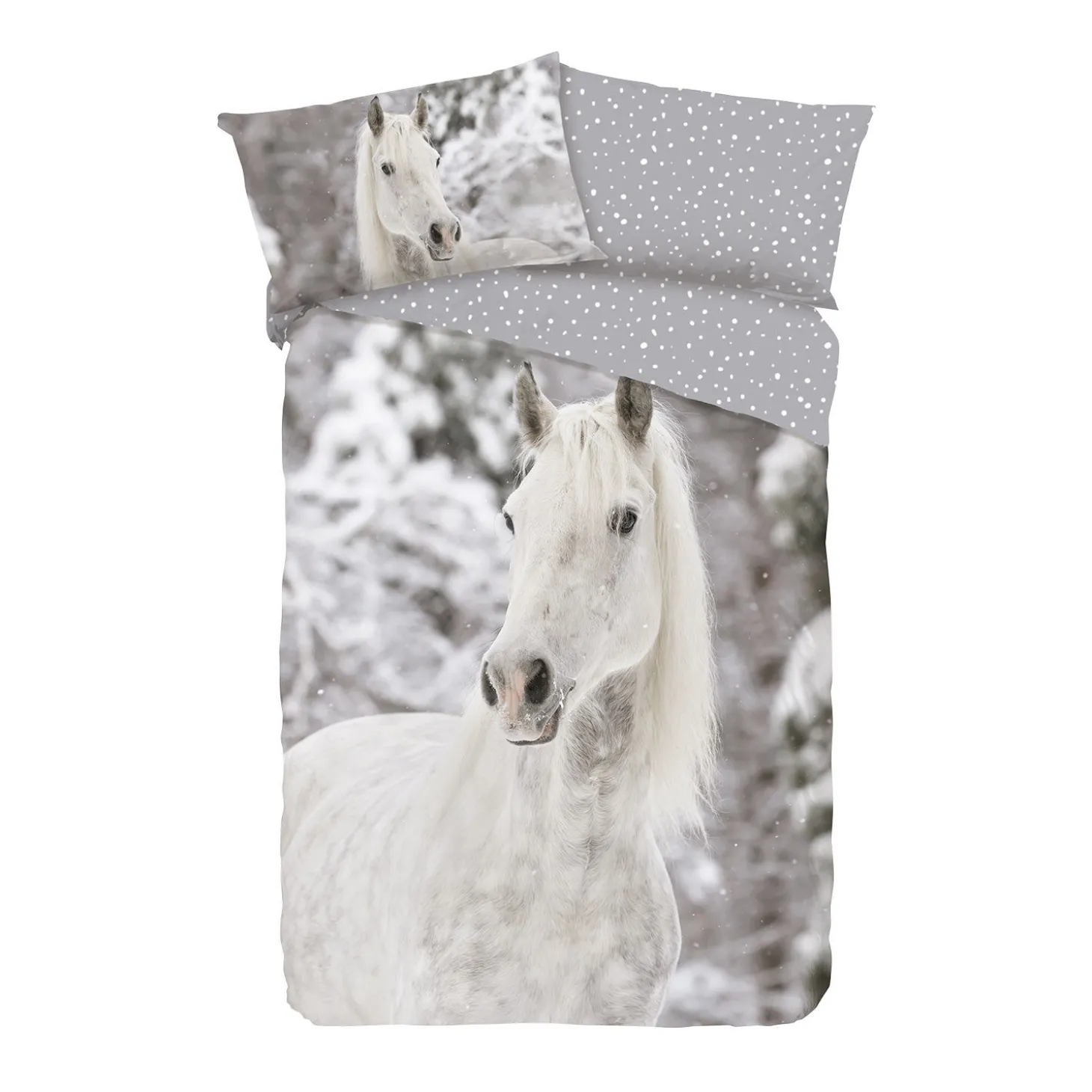 Bettwäsche mit Winterpferd