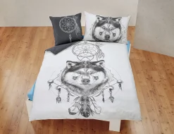 Bettwäsche mit Wolf und Traumfänger