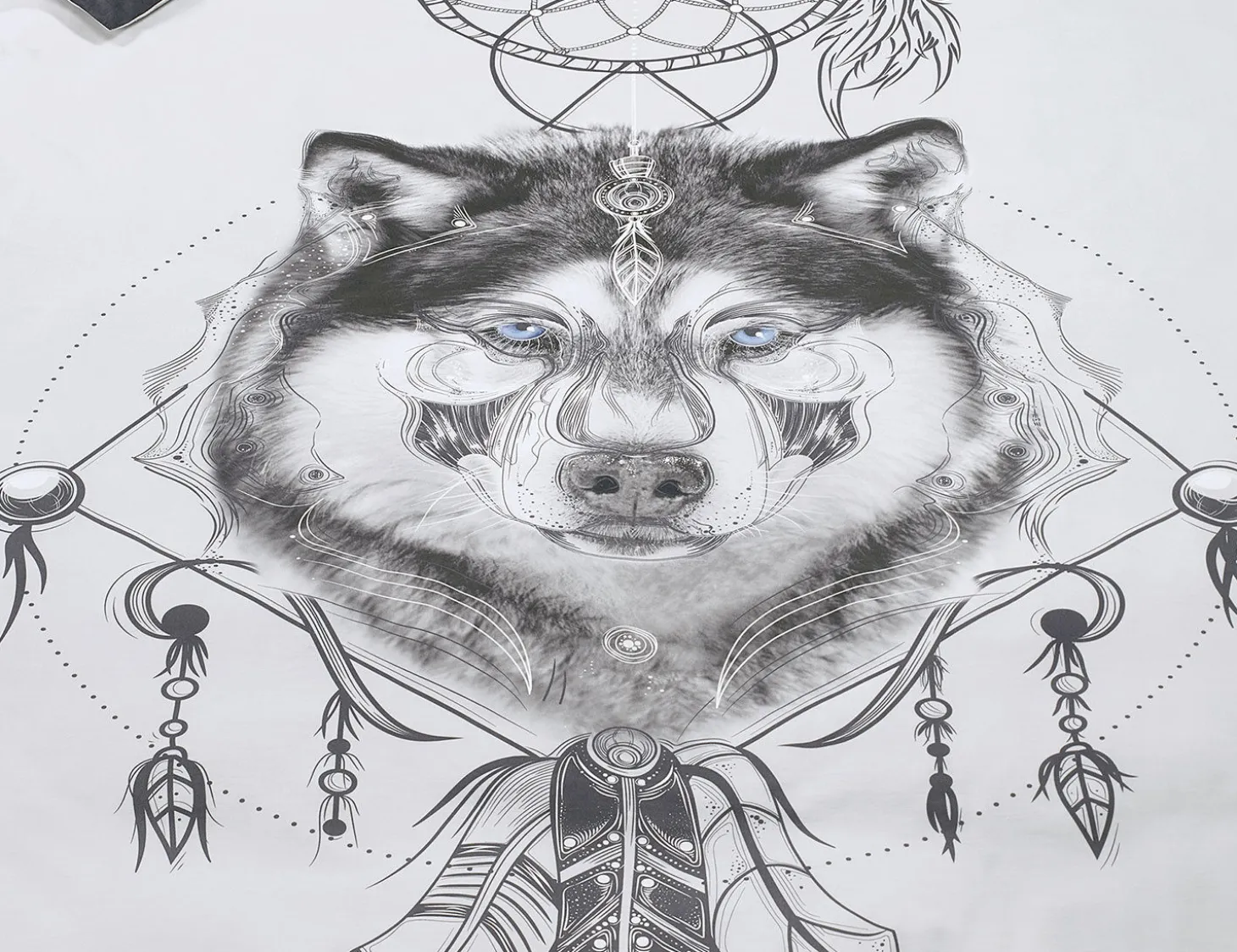 Bettwäsche mit Wolf und Traumfänger