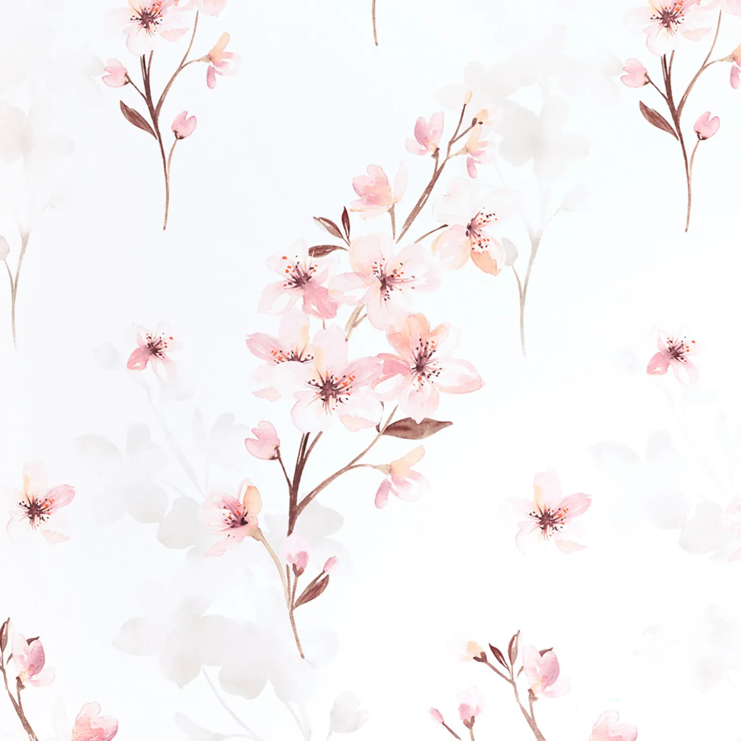 Bettwäsche mit zarten Kirschblüten in Rosa