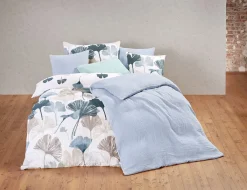 Bettwäsche Musselin mit schönem Gingko-Muster
