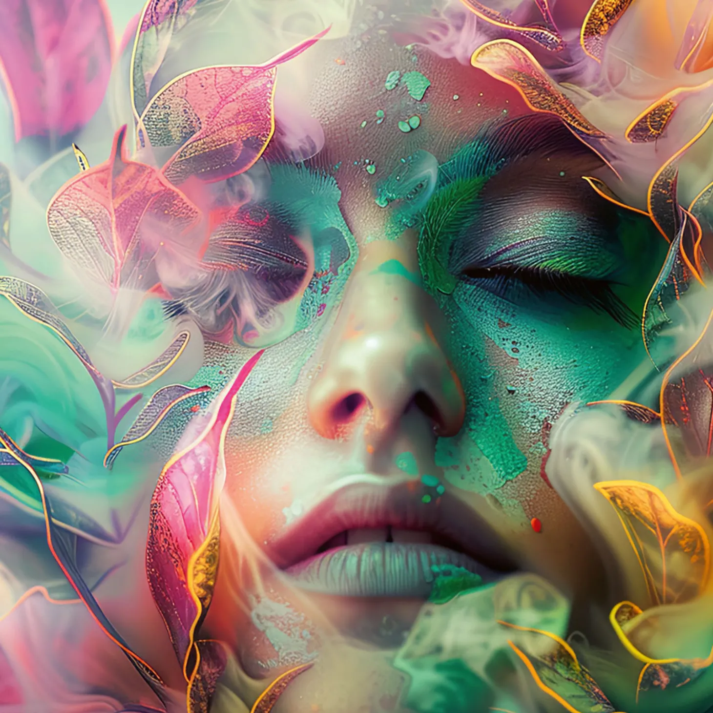 Bettwäsche Mystic Dream bunt mit Gesicht
