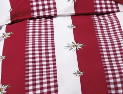 Bettwäsche rot-weiss mit Edelweiss
