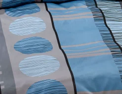 Bettwäsche schwarz-braun-grau mit Streifen und Kreisen