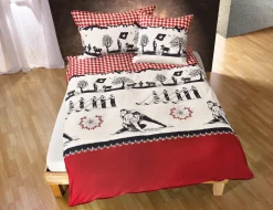 Bettwäsche Schwingfest rot-schwarz-beige