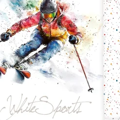 Bettwäsche Ski Action Design White Sports