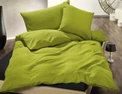 Bettwäsche Uni Satin-Seersucker