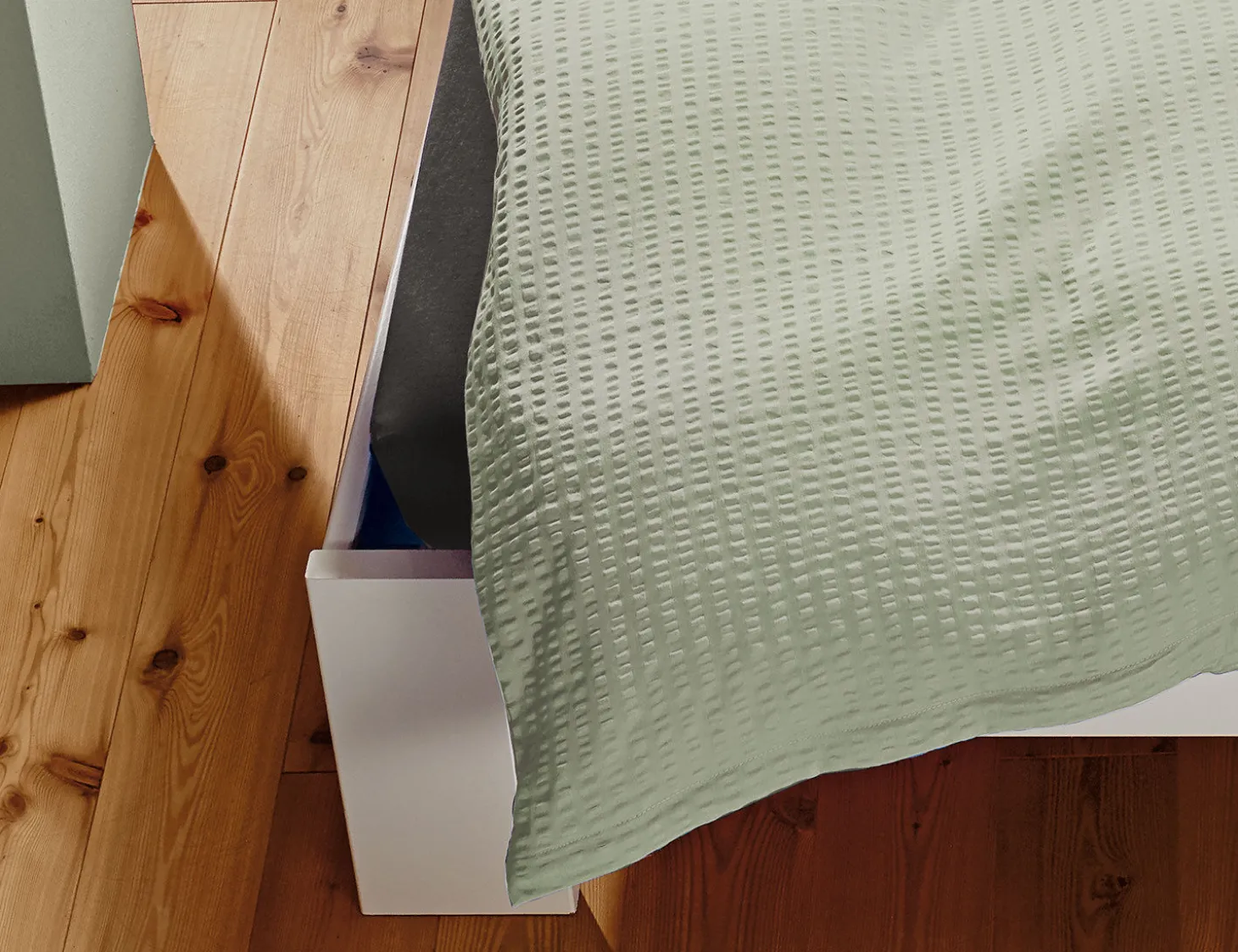 Bettwäsche Uni Satin-Seersucker