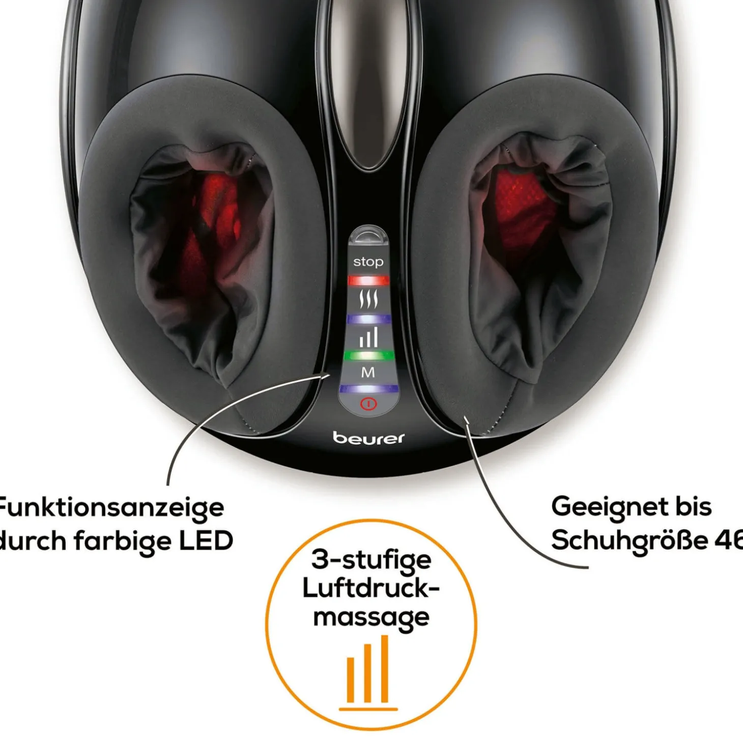 Beurer Fussmassage-Gerät mit zuschaltbarer Wärmefunktion