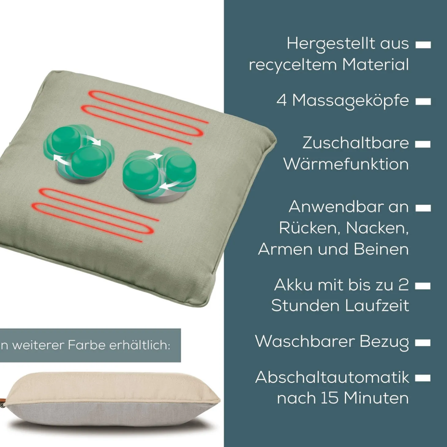 Beurer Massagekissen mit Wärmefunktion MG 139